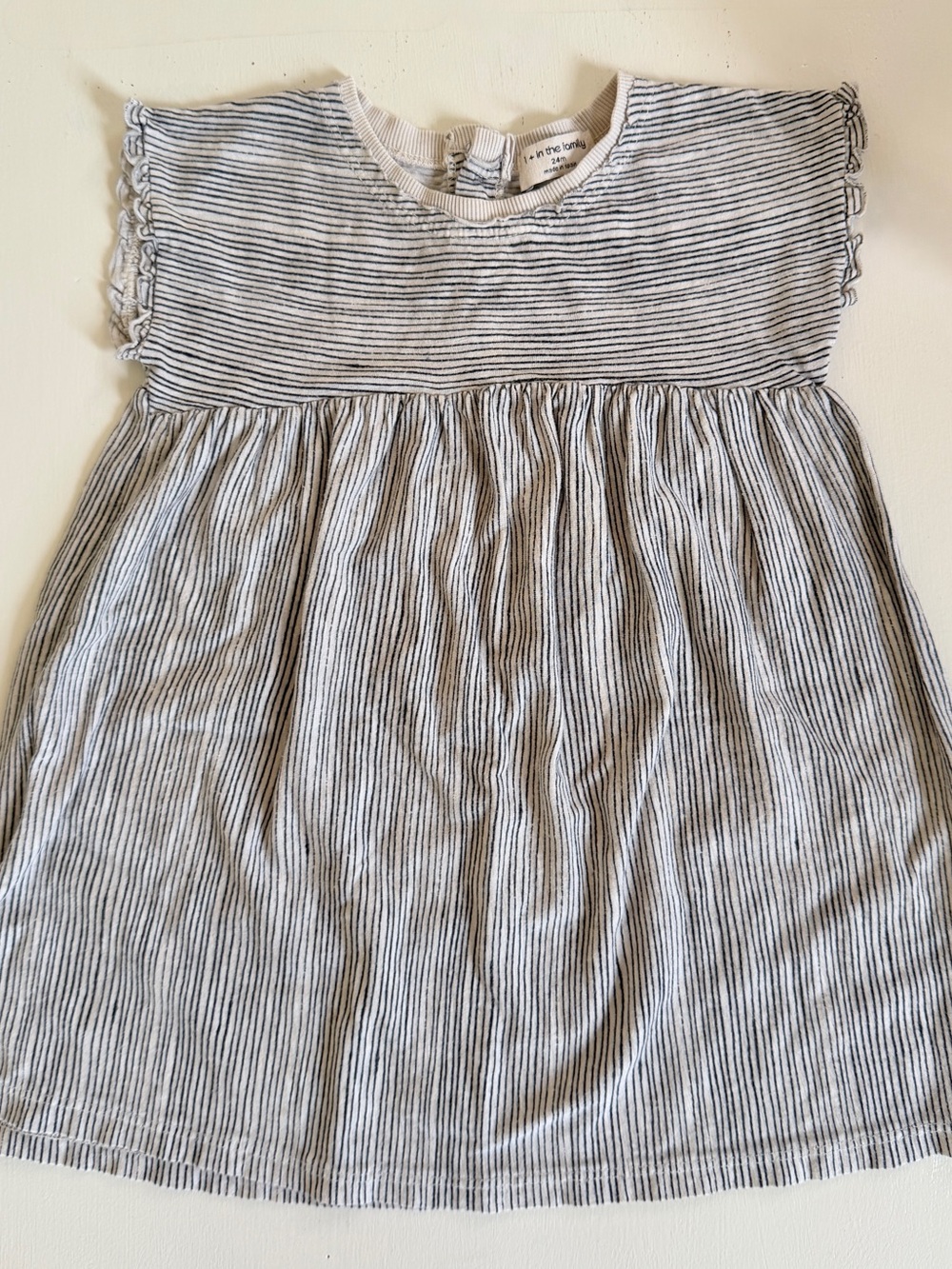 [Spain] Toddler Ruffle Sleeve Pinstriped Dress